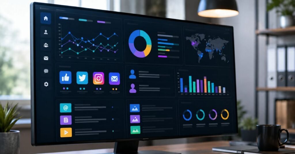 Digital dashboard representing the multi-channel components of an MMSBRE strategy.